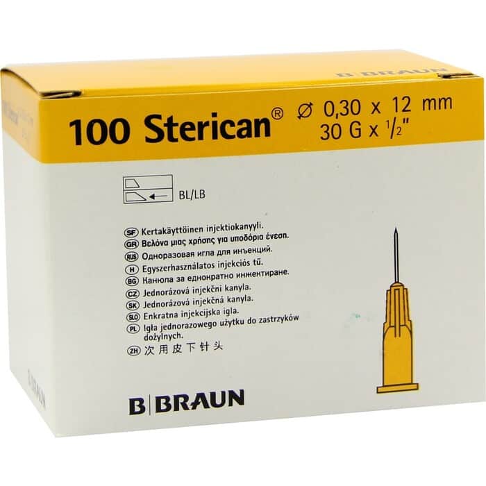 B. Braun Aguja Hipodérmica Sterican 30G 0,30x12 mm 100 unidades