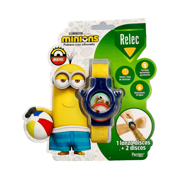 Relec Pulsera Antimosquitos Minions Azul 1 unidad