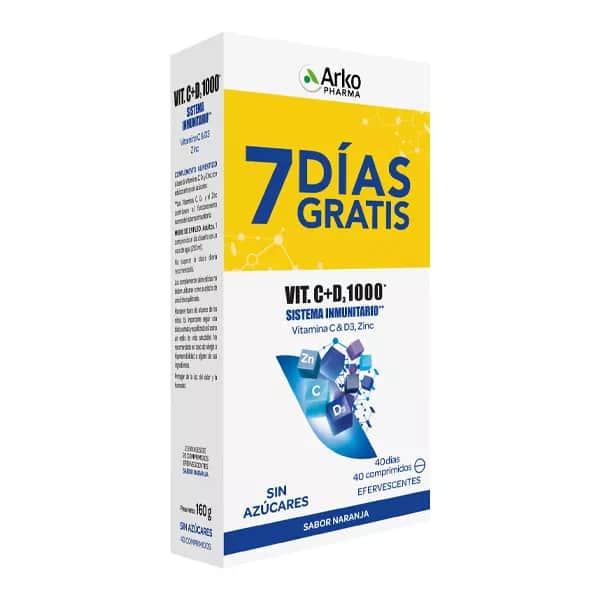 Arkopharma Vitamina C + D3 1000 40 comprimidos efervescentes sabor naranja